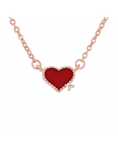 Collier motif "CUR"  Rouge 