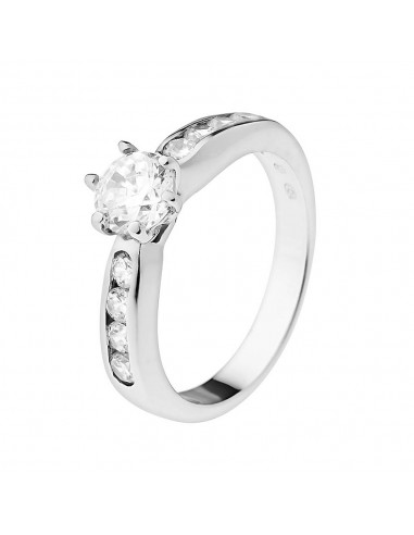 Bague Solitaire Ronde Argent 925...